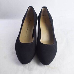 Peter Kaiser Womens 9 Solid Black Stretchy Fabric Pumps Heels Comfort